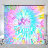 Aperturee - Aperturee Neon Shiny Pattern Summer Custom Birthday Backdrop